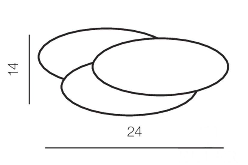 Clover oval LED fali lámpa