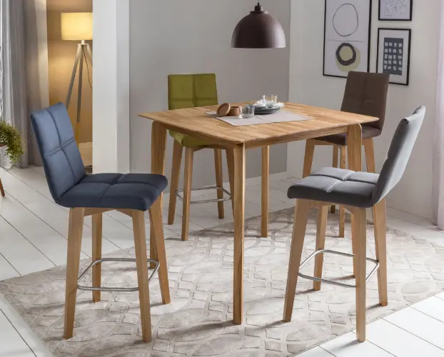 Standart Laine bárasztal - kör alakú natúr vagy fehérített tölgy