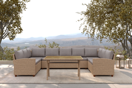 [unique887] UNIQUE Furniture Ventura 9 személyes garnitúra, tárolóval és védőhuzattal